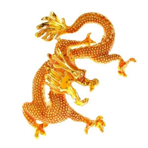 Gold Dragon Brooch Pin Gold Tone Asian Style Mythical Jewelry Gift for Her